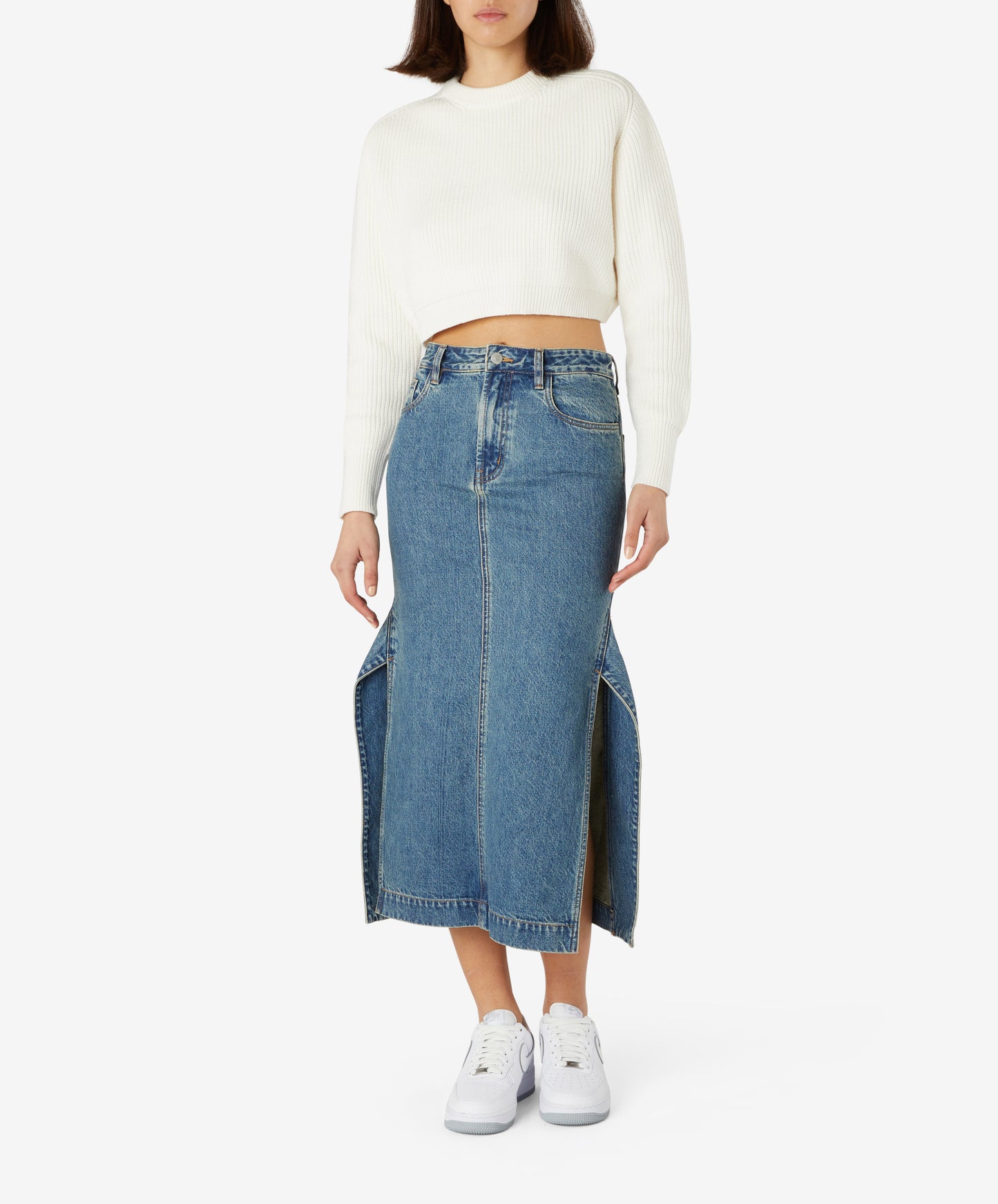 Beth Denim Midi Skirt