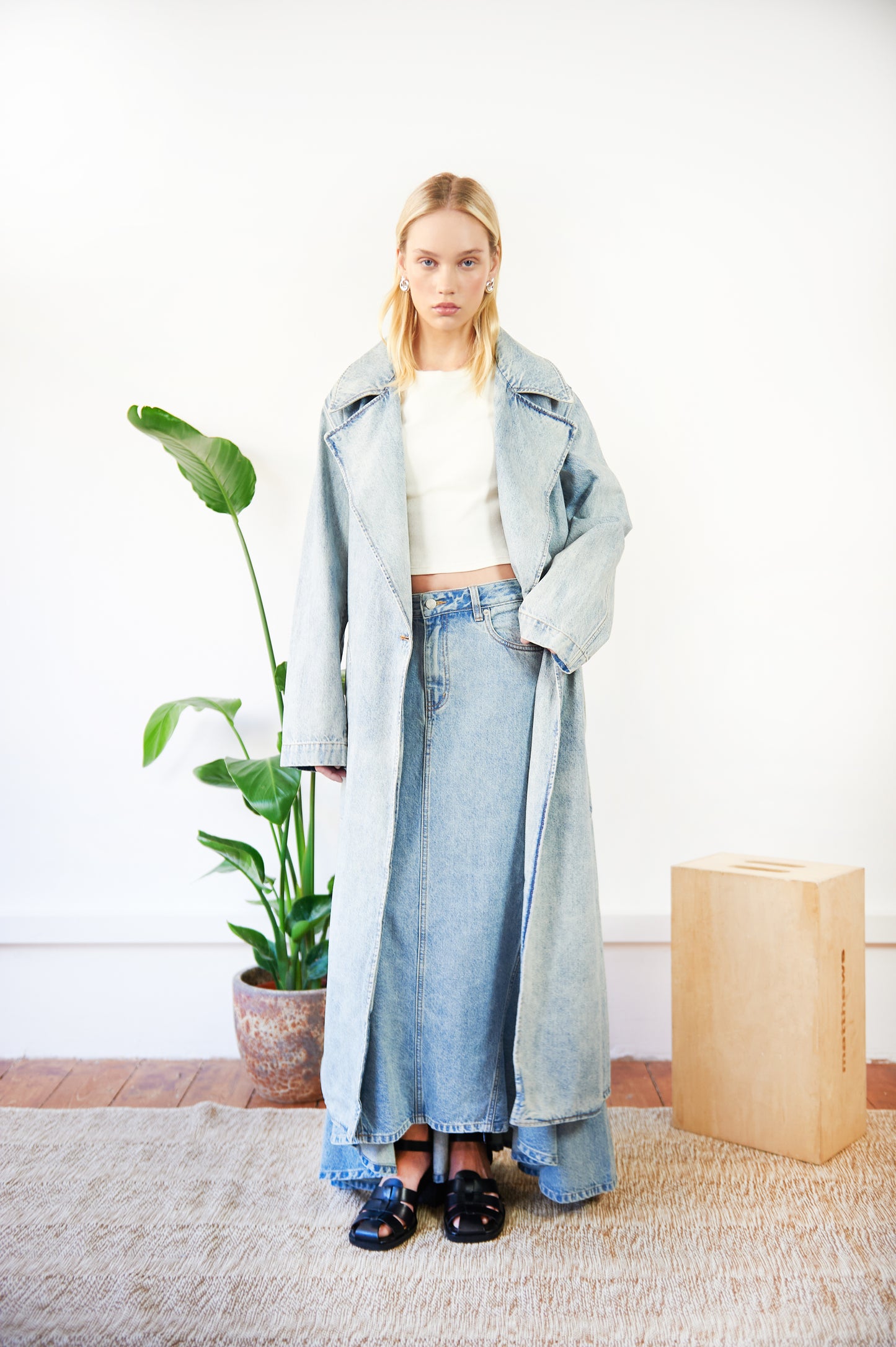 Charlie Denim Trench Coat