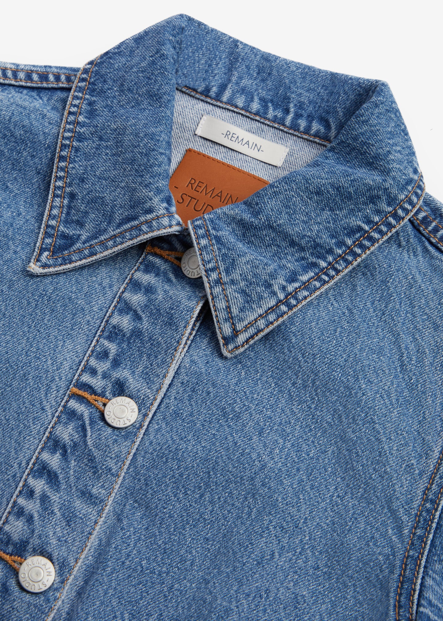 Paneled Denim Midi Dress