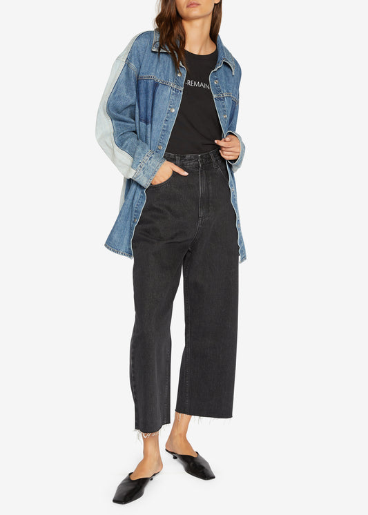 Two Tone Indigo Denim Shirt Jacket