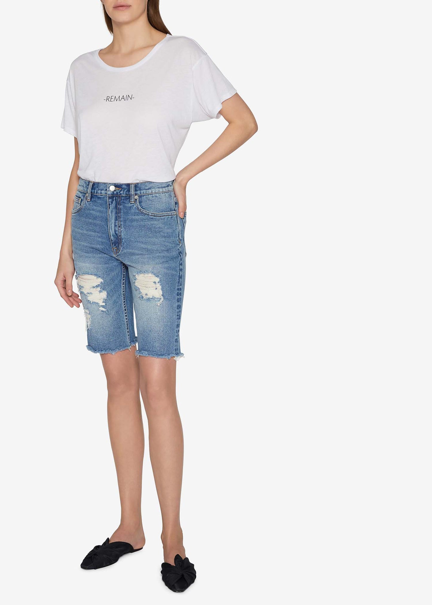 Carlin Distressed Denim Shorts