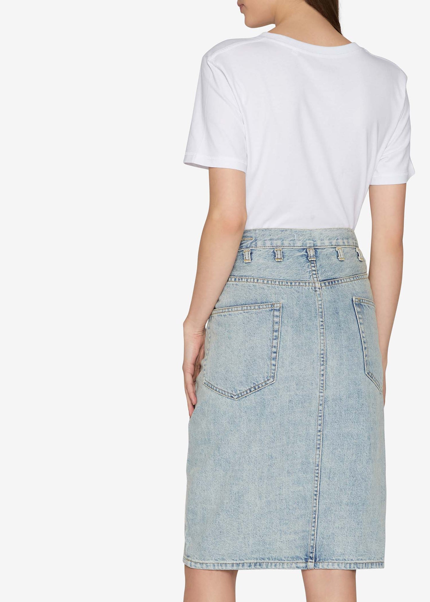 Wrapping Light Vintage Denim Skirt