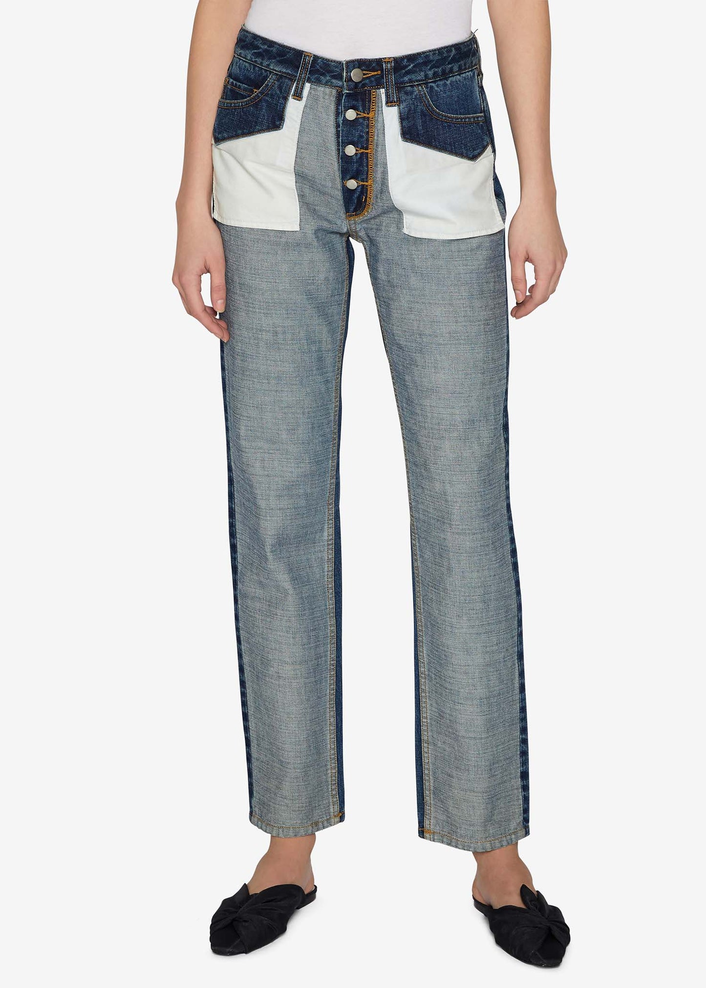 Inside Out Straight-Leg Indigo Jeans