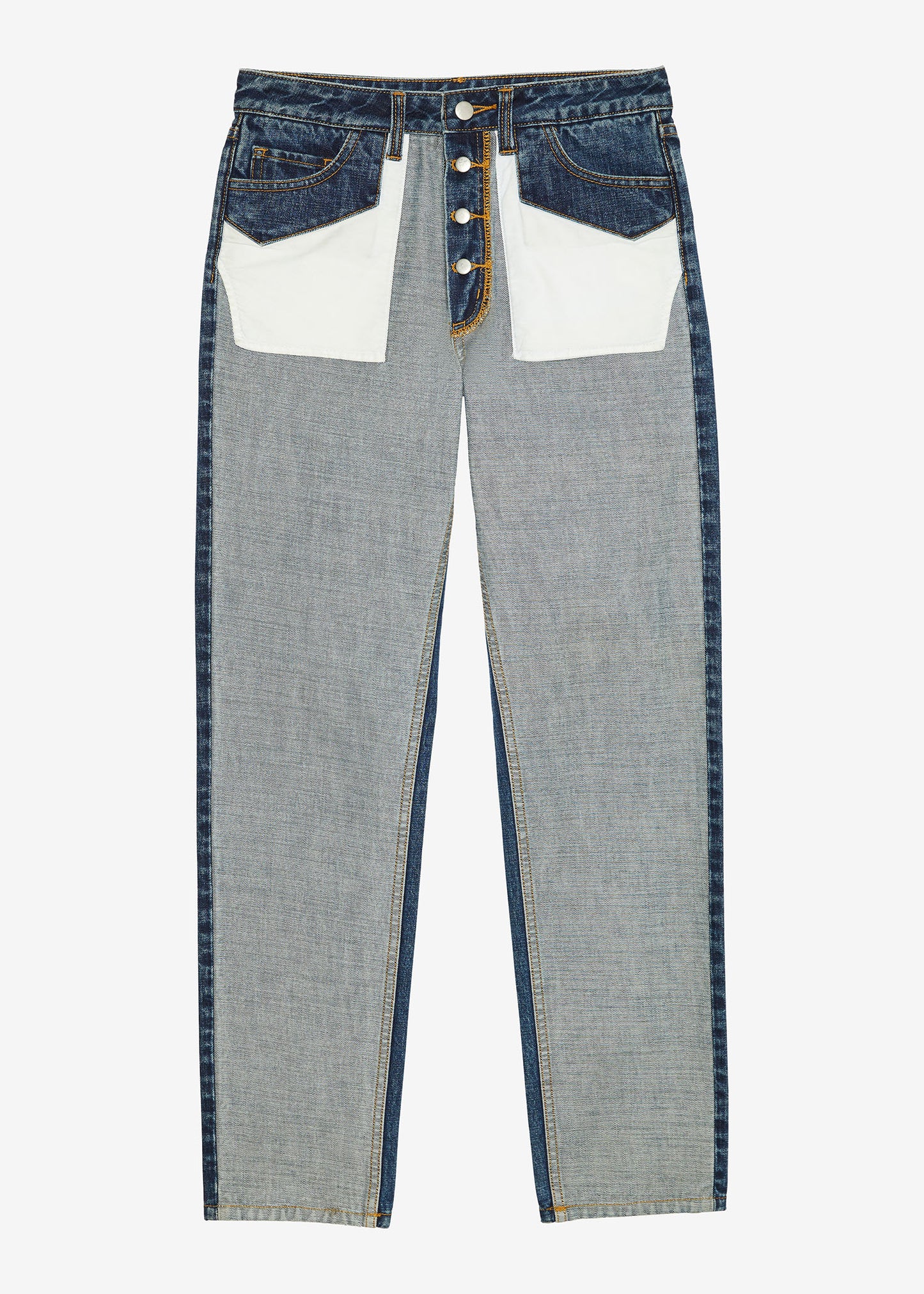 Inside Out Straight-Leg Indigo Jeans