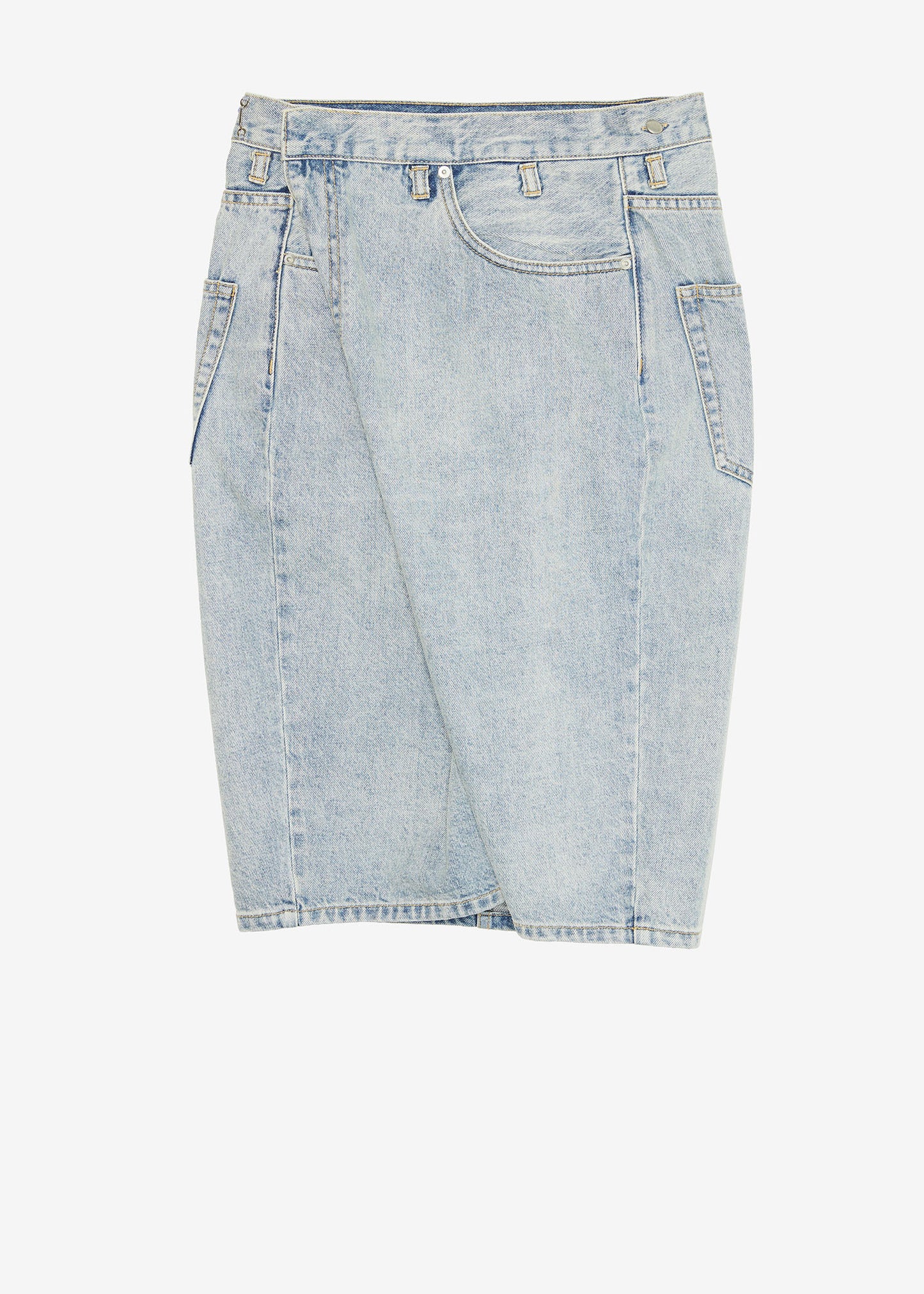 Wrapping Light Vintage Denim Skirt