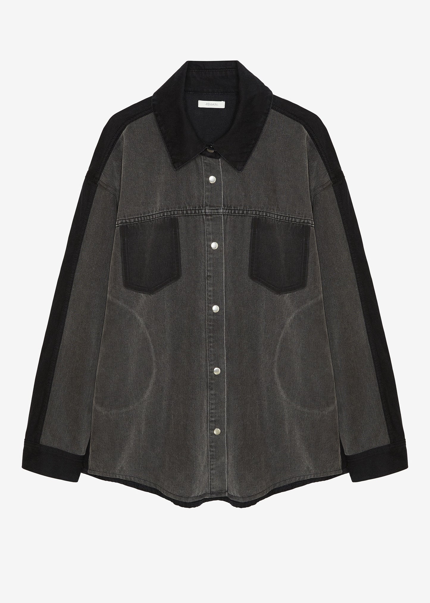 Two Tone Denim Shirt Jacket