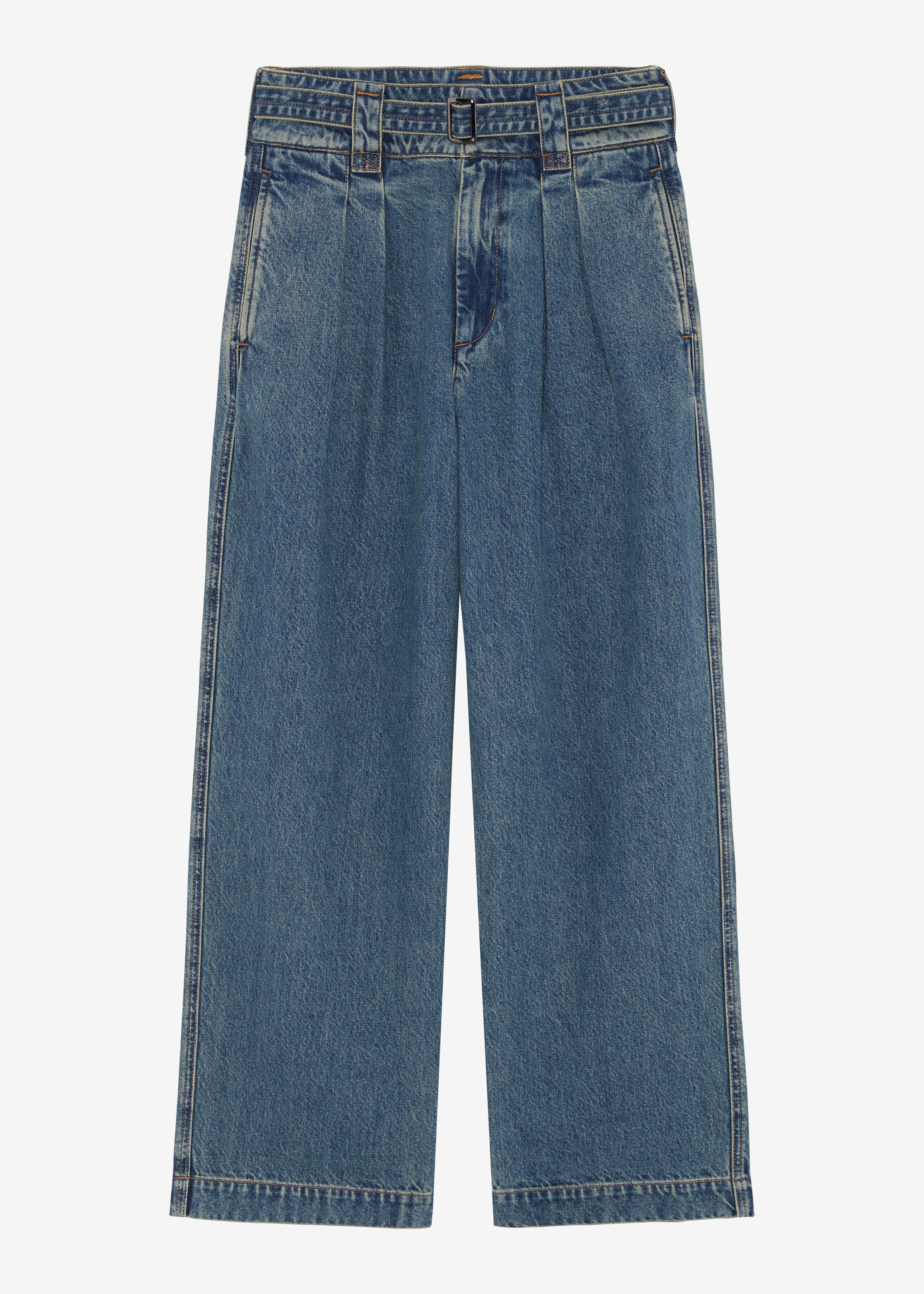 Front pleated clearance jeans