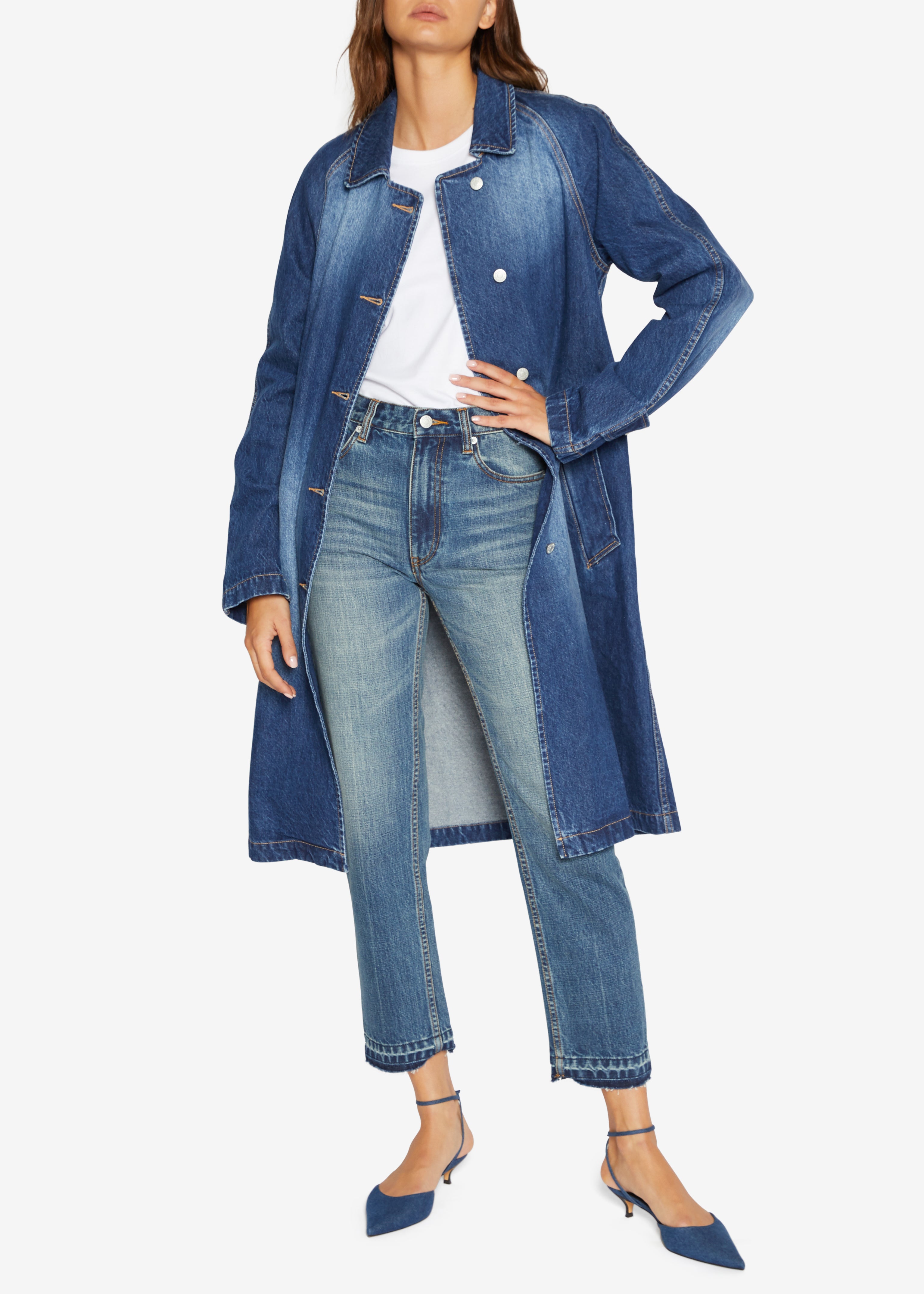 Denim car clearance coat