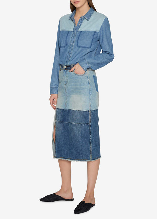 Two-tone Indigo Skirt